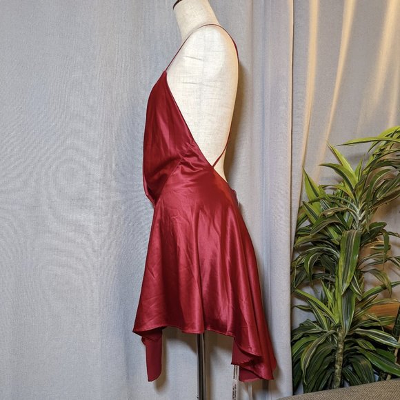 NEW House of CB London Red Lola Satin Slip Sleeveless Mini Dress Size Medium - Picture 5 of 10